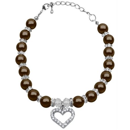 UNCONDITIONAL LOVE Heart and Pearl Necklace Chocolate Sm 6-8 UN788885